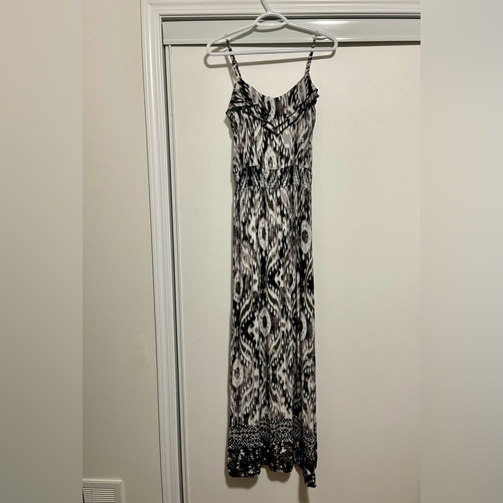 No Boundaries Black Multi Print Spaghetti Strap Maxi Dress